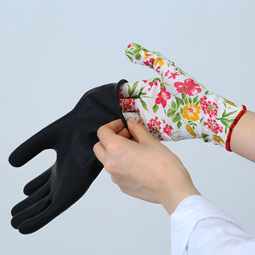富士商 カラフルグローブ カラフルな5種類の花模様セット 肌ざわりの良い薄手素材でフィット感抜群 F9049