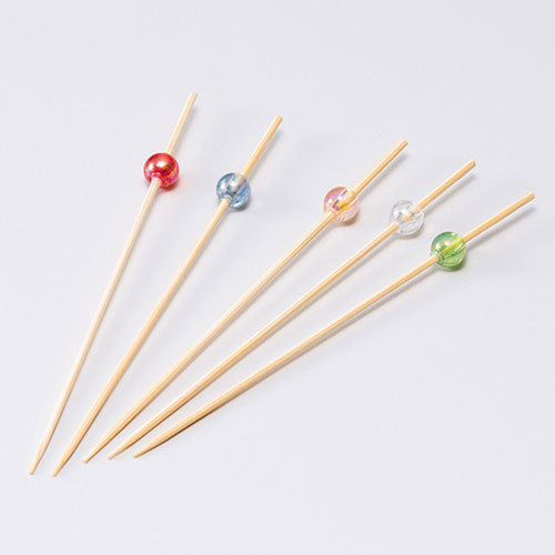 ヤマコー 用美 業務用 ビーズ串9cm クリア (50本入) yamaco21603