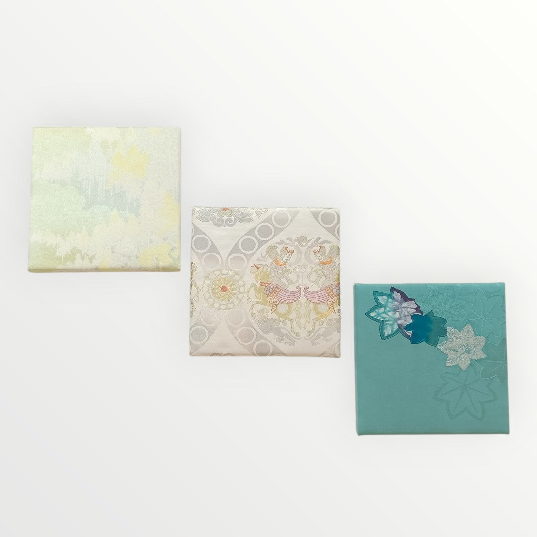 KIMONO Wall Art-Vintage Fabric Panel Set 3pieces