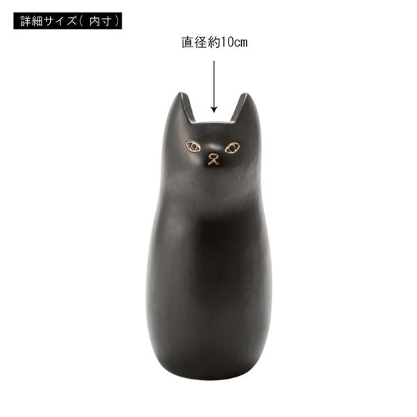 傘立て アンブレラスタンド 約幅21×奥行22×高さ45.5cm 猫型 ブラウン 陶器 完成品 玄関 入口 エントランス 店舗 オフィス