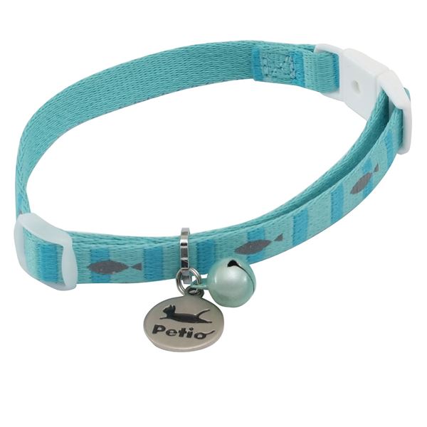 (まとめ)CAT COLLAR フィッシュボーダーカラー ブルー【×3セット】 (猫用品/首輪)
