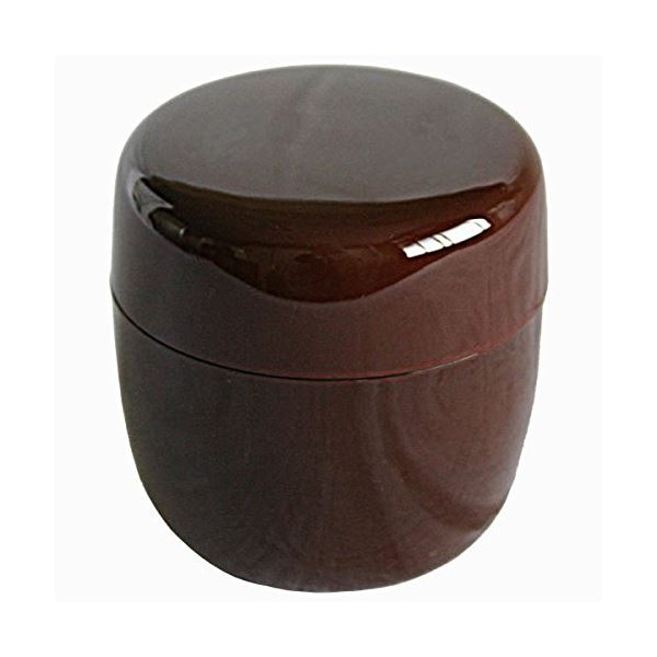 茶筒/お茶っ葉入れ 【こげ茶 3個セット】 約9×9cm 内蓋付き ウレタン塗装 樹脂 〔茶道 お稽古 習い事 カルチャー〕