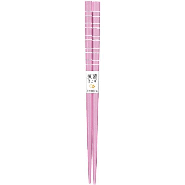 【10個セット】 アオバ 抗菌食洗箸 ピース 18cm パステルピンク