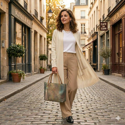 Limited edition: Leather Handle × Exclusive Luxury KIMONO Obi Tote Bag
