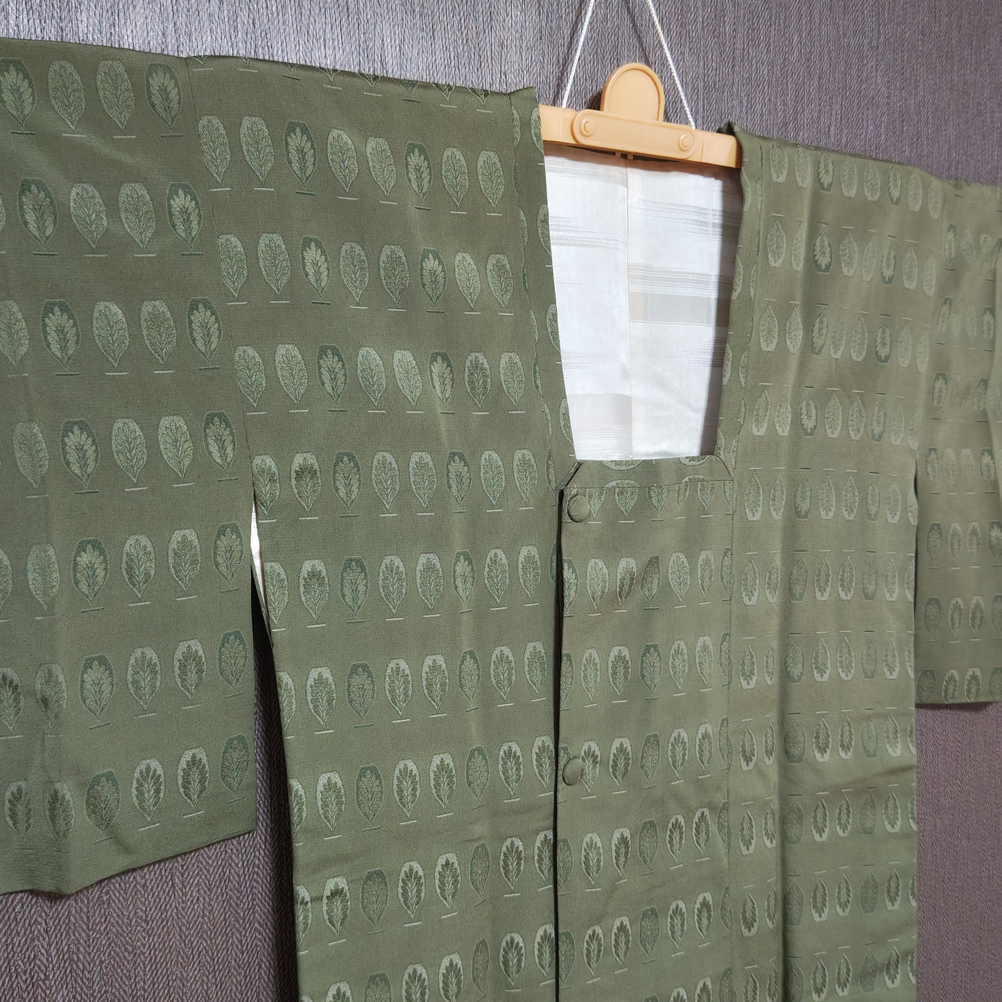 OOAK Matcha Green Leaves -Just the Right Size Canvas & Kimono Mini Tote Bag