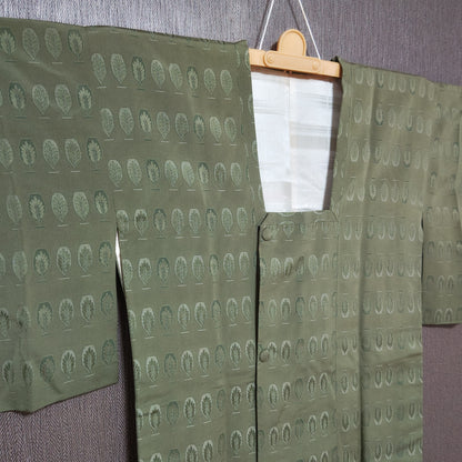 OOAK Matcha Green Leaves -Just the Right Size Canvas & Kimono Mini Tote Bag