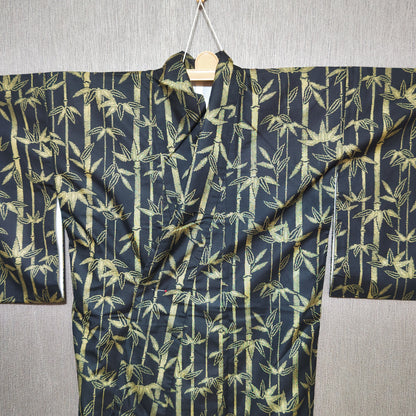 KIMONO Ruffle Sacoche Banboo Pattern &Black Canvas