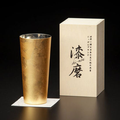 ウチキ 漆磨 漆塗りカップ 箔衣(はくごろも) ピルスナーカップ (二重構造) SCW-P801