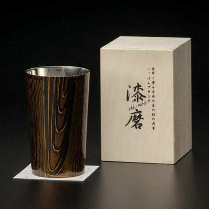 ウチキ 漆磨 漆塗りカップ 和然檀 和然檀+(わもだんぷらす) ハイボールカップ 黒(黒檀)(二重構造) SCW-H201