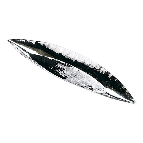 ヤマコー 用美 業務用 ステンレス槌目 木の葉型盛器 大 yamaco23954