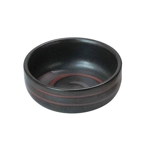 ヤマコー 用美 業務用 浅型丸珍味入 渦巻 黒 yamaco27952