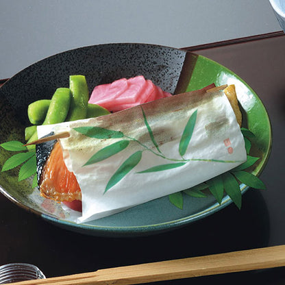 ヤマコー 用美 業務用 四季 包み焼き紙 笹 (100枚入) yamaco65812