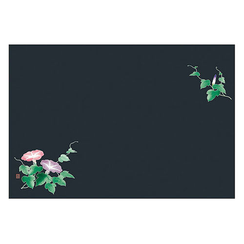 ヤマコー 用美 業務用 尺3抗菌四季彩まっと 幽玄の華 朝顔 (50枚入) yamaco66769