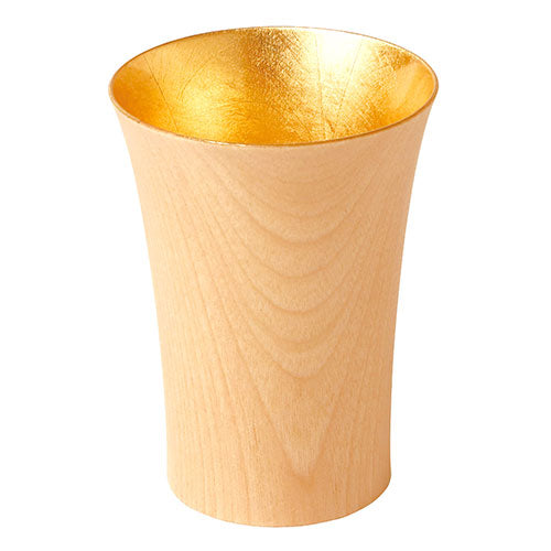 ヤマコー てまひま工房 WOOD CUP 水目桜のウッドカップ ゴールド yamaco78431