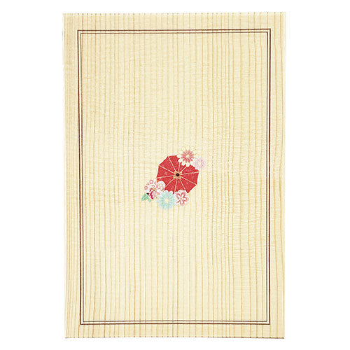 ヤマコー てまひま工房 御朱印帳 木製のかわいいデザイン 約18×12cm 花と傘 yamaco78747