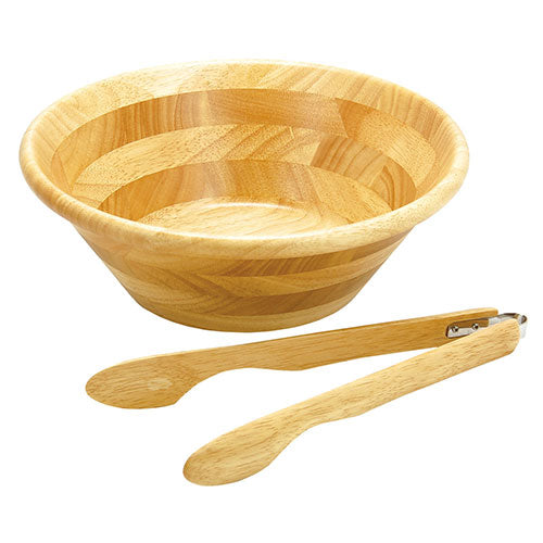 ヤマコー てまひま工房 サラダボウル&トング30cmセット ナチュラル yamaco80546