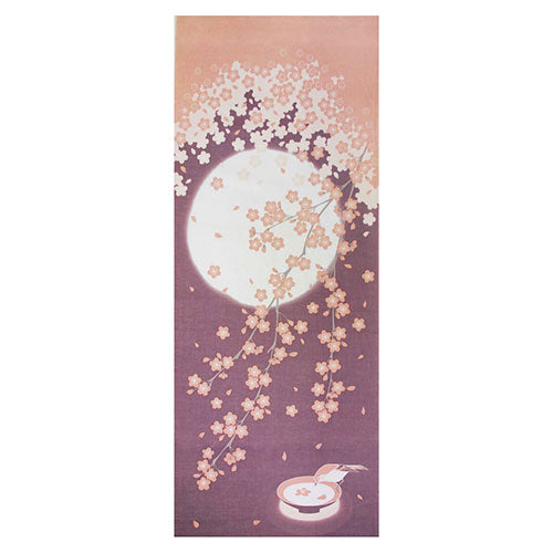 ヤマコー てまひま工房 四季彩布 てぬぐい 月と桜 yamaco87549