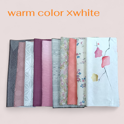 10pcs Vintage Japanese KIMONO Fabric Scraps -Silk Remnants for DIY Art Jewelry