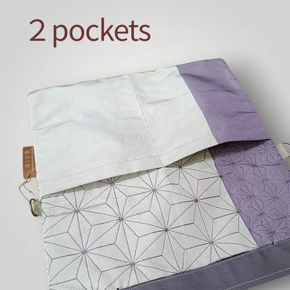 Lavender KIMONO OBI３-way Clutch Bag ASANOHA Pattern