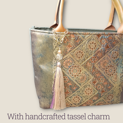 Limited edition: Leather Handle × Exclusive Luxury KIMONO Obi Tote Bag