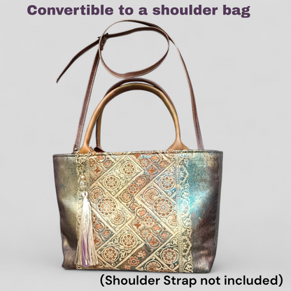 Limited edition: Leather Handle × Exclusive Luxury KIMONO Obi Tote Bag