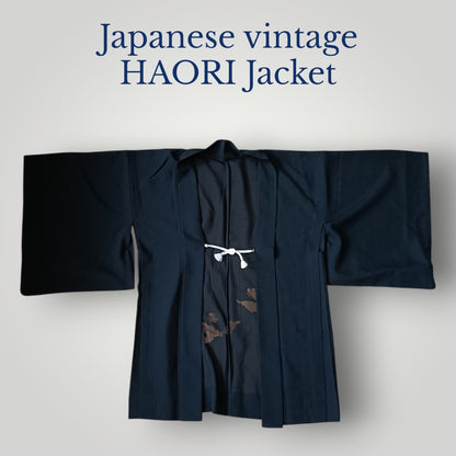 Vintage Kimono Haori & Silk Aloha Shirt Set - Black Sheer & Floral White