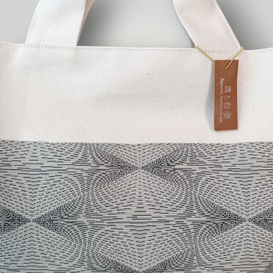 Light Grey Geometric Kimono Mini Tote Bag