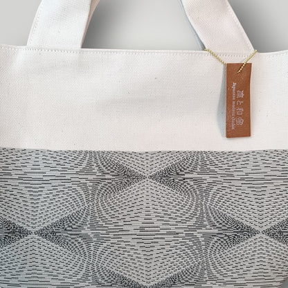 Light Grey Geometric Kimono Mini Tote Bag
