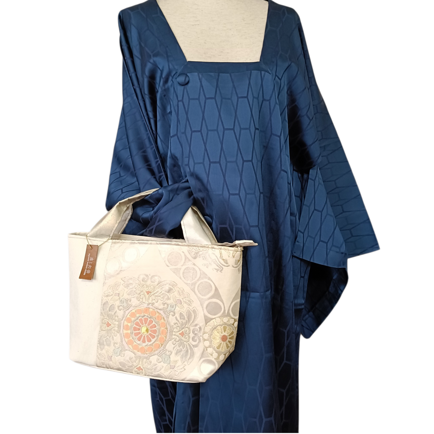 Handcrafted  KIMONO OBI Tote Bag-Recrafted Vintage Silk Artistry