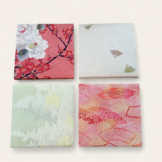 KIMONO Wall Art-Vintage Fabric Panel Set