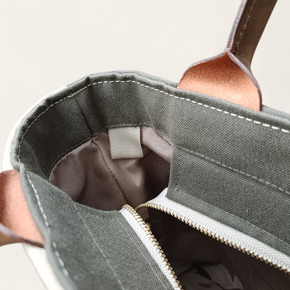 Hand-dyed Leather & Vintage KIMONO Obi Tote Bag -Artisan Luxury　with a shoulder strap