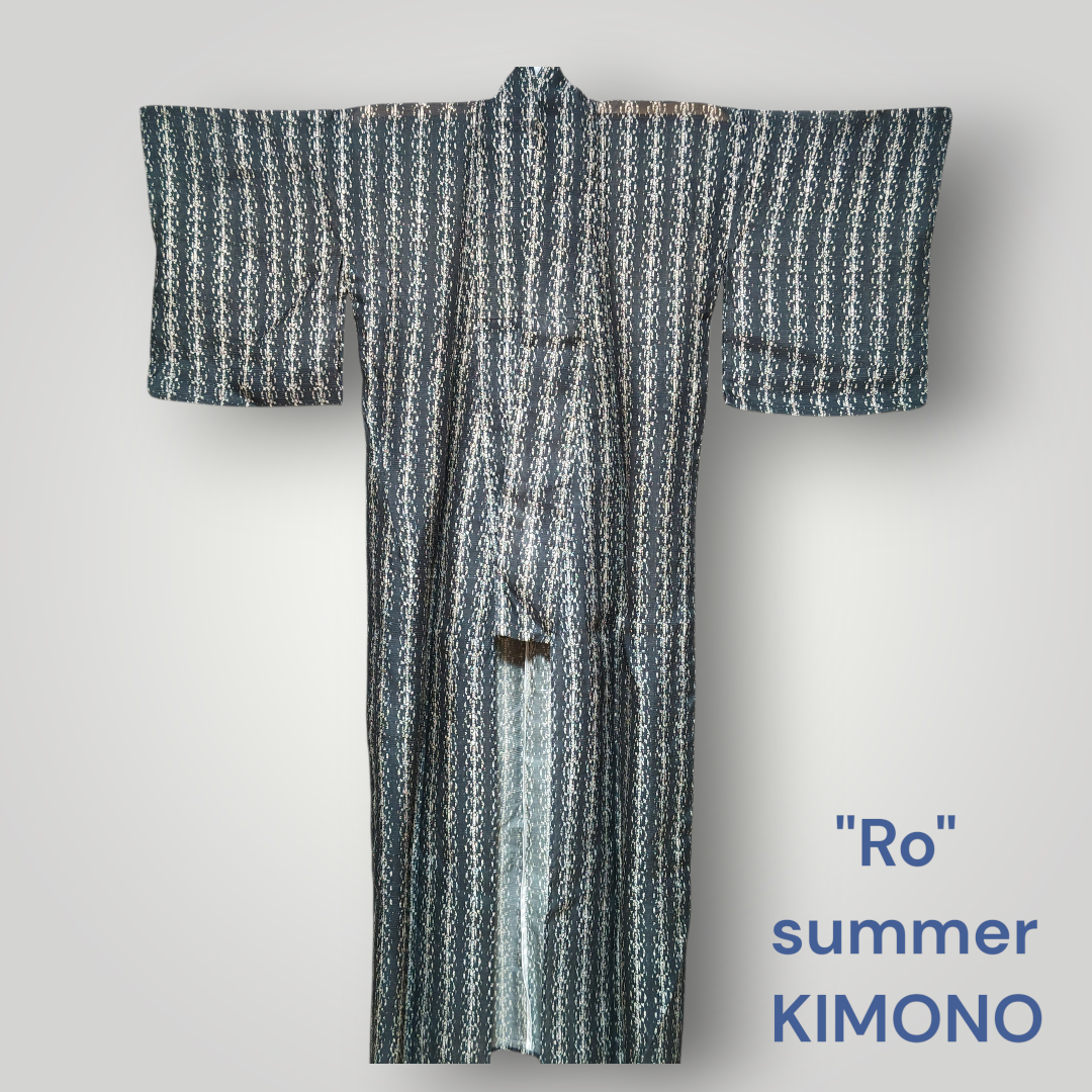 Handcrafted "Ro" Summer Kimono Sacoche - Translucent Silk & Hand-dyed Leather