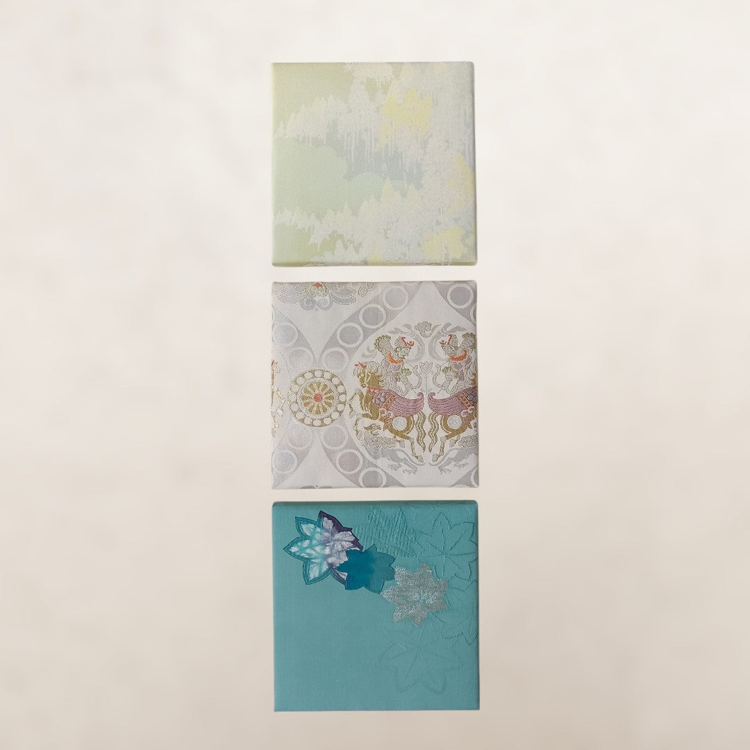 KIMONO Wall Art - Vintage Fabric Panel Set