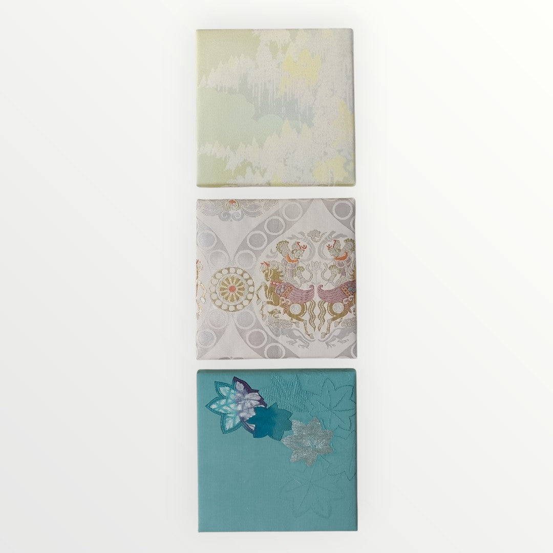 KIMONO Wall Art - Vintage Fabric Panel Set