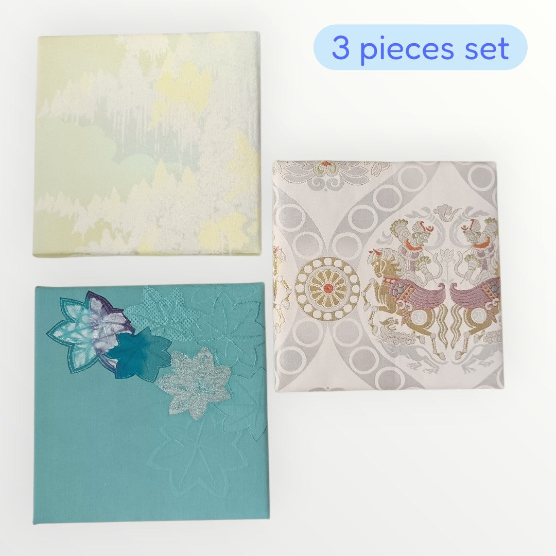 KIMONO Wall Art - Vintage Fabric Panel Set