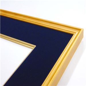 木製 色紙額 色紙サイズ 273×242mm 紺 UVカット アクリル仕様 布張りマット使用 フレーム 額縁 額