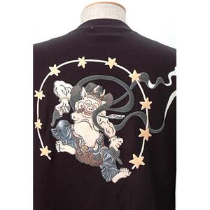 語れる立体和柄ロングTシャツ S-1469／ガンマン雷神 M(NP)
