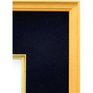 木製 色紙額 色紙サイズ 273×242mm 紺 UVカット アクリル仕様 布張りマット使用 フレーム 額縁 額