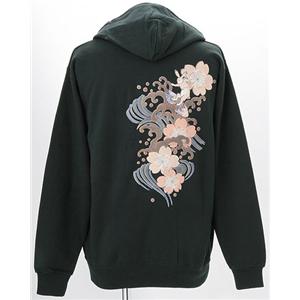 10柄！語れる立体和柄パーカー 桜波兎 XL