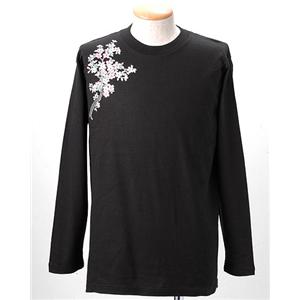 語れる立体和柄ロンT 驚愕の１０柄！(NP) 　S-1857／桜酒  L