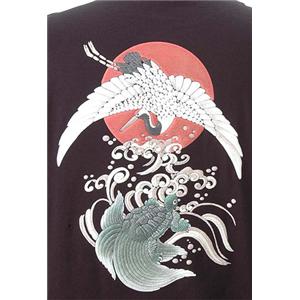 語れる立体和柄ロングTシャツ S-1542／鶴亀鯛 S(NP)
