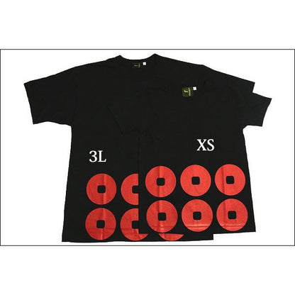 戦国武将Tシャツ 【真田幸村 六連銭】 XLサイズ 半袖 綿100% ブラック(黒) 〔メンズ 大きいサイズ Uネック おもしろ〕