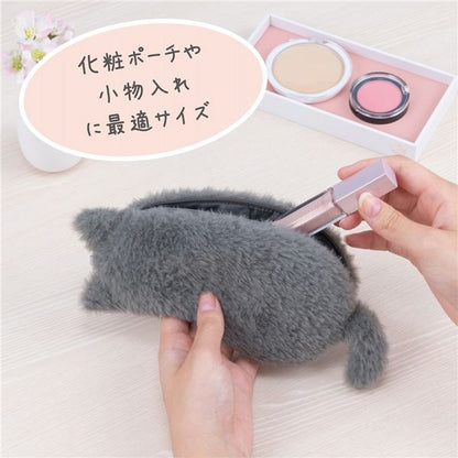 ねこのせ マルチポーチS 灰ロシアン NNS-MP01-GY
