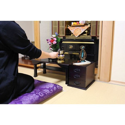 ミニ チェスト 収納棚 3段 約幅23×奥行き32×高さ25cm 木製 桐材 和風 完成品 お仏壇 仏間 リビング【代引不可】