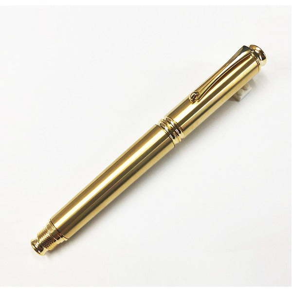金属 万年筆/文房具 【真鍮 ゴールドカラー】 日本製 中太字 文具 オフィス用品 ステーショナリー『Metal Pen』