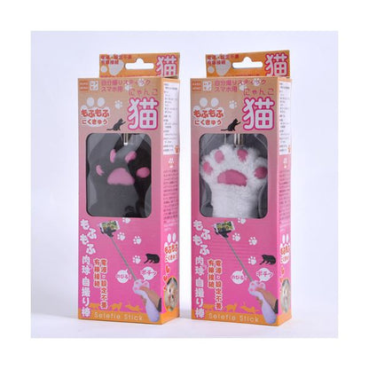 サンコー 有線式もふもふ肉球自撮り棒 ホワイト CMCA375P