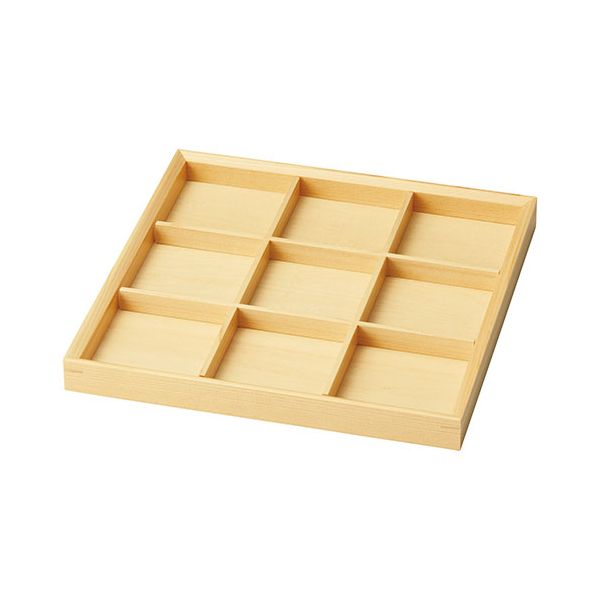 ヤマコー 用美 業務用 ひのき・浅型仕切料理箱 九ツ仕切 yamaco38681