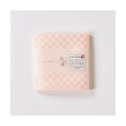 (まとめ) 楠橋紋織 くすばしタオル わた音 しゅす織り ハンカチタオル 約25cm×25cm ピンク 1-61157-86-P 【×5セット】