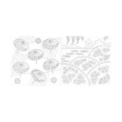 （まとめ） 四季の和柄と花景色 ぬり絵ブック 【×2セット】