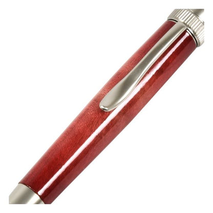 キャンディカラー ボールペン/文房具 【Red カーリーメイプル】 パーカータイプ 芯：0.7mm 日本製 文具 『Air Brush Wood Pen』